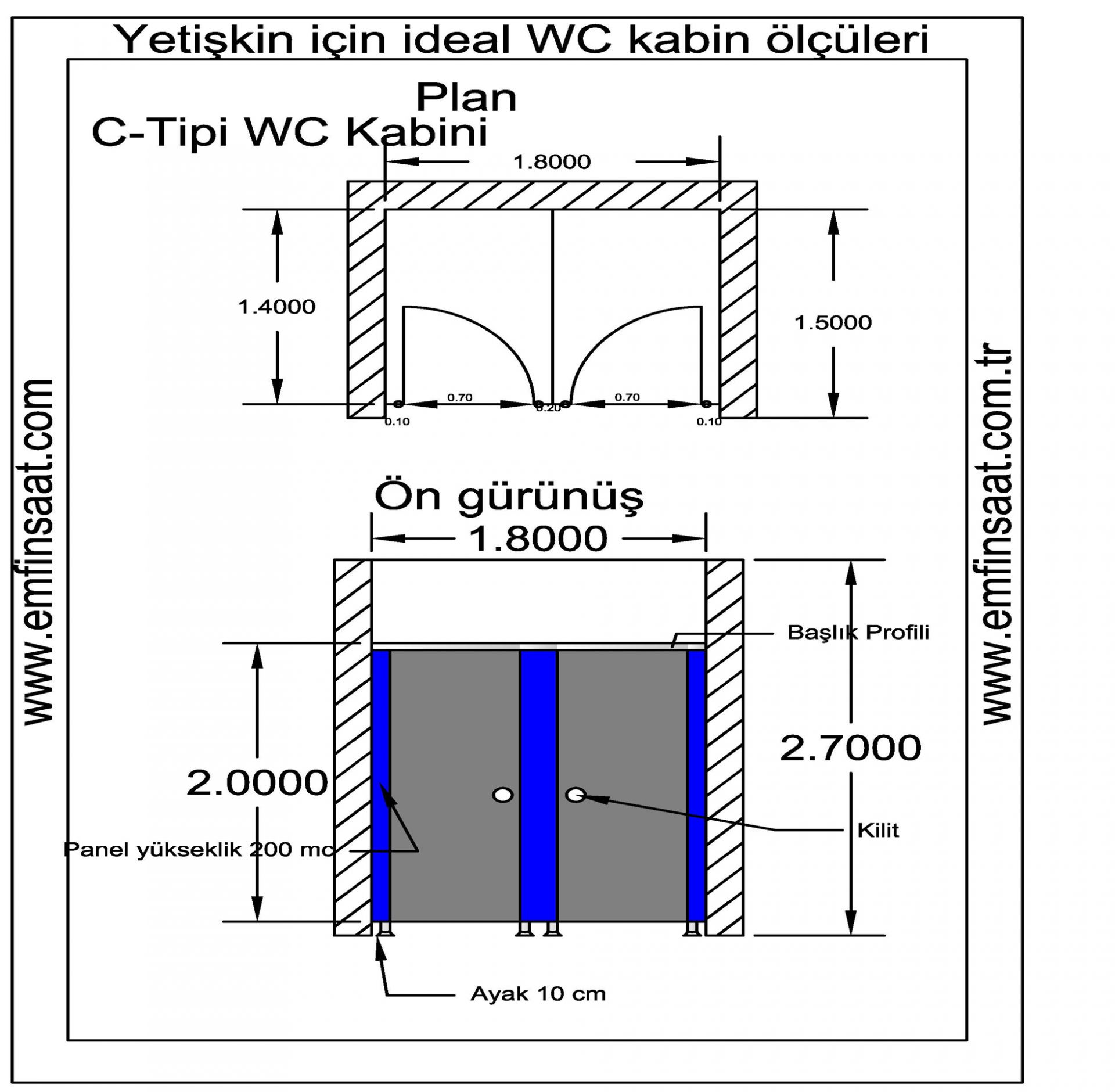 Kompakt Wc Kabin Ölçüleri